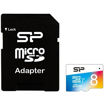 کارت حافظه microSDHC سیلیکون پاور Color Elite کلاس 10 سرعت 85MBps  با آداپتور SD ظرفیت 8GB